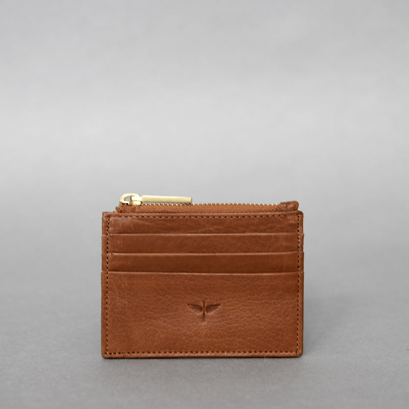 Card case in Cognac leather