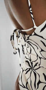 Cream Flower Reversible One Piece