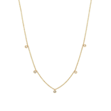 Gold necklace with 5 diamonds