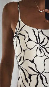 Cream Flower Reversible One Piece