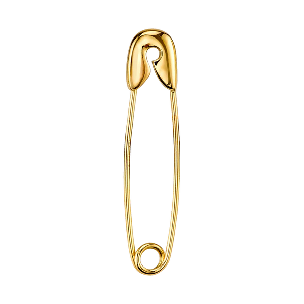 14k Gold small safety pin earrings - pair