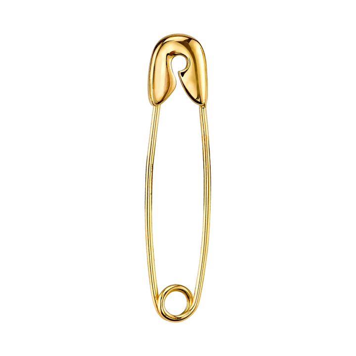 14k Gold small safety pin earrings - pair