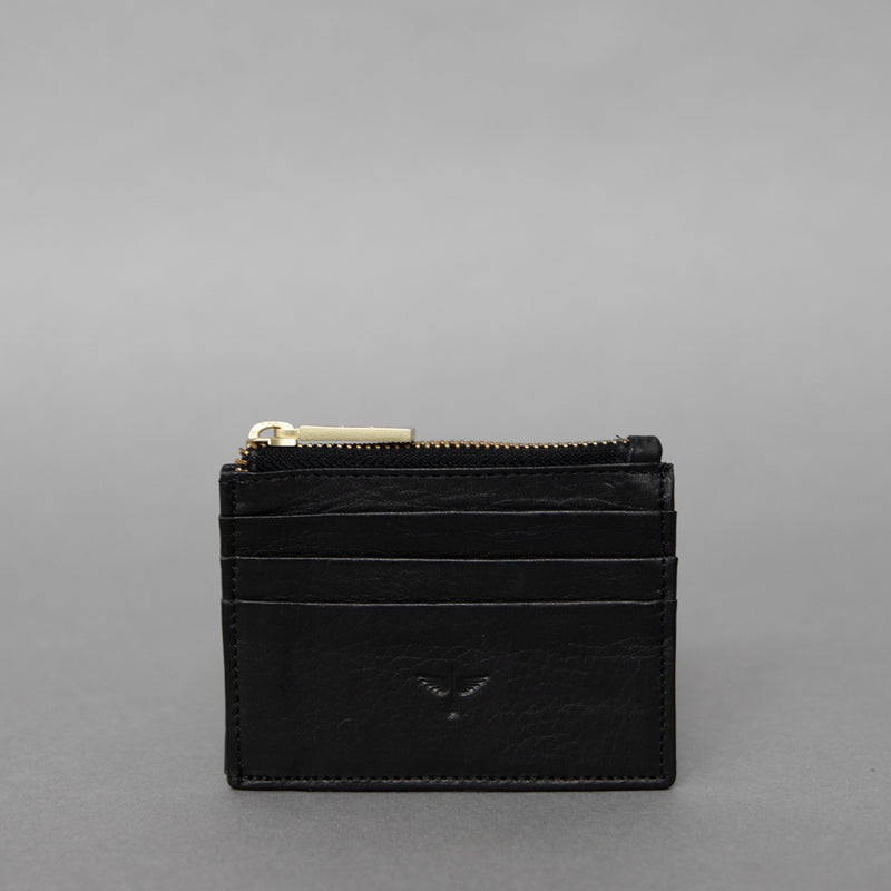 Card case in Black leather