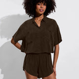 Day Trip Cropped Button Down