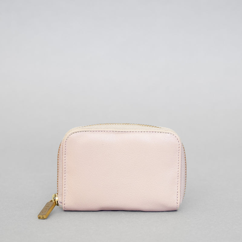 Mini wallet in Blush leather