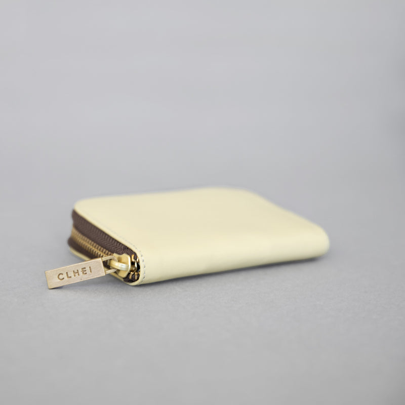 Mini wallet in Vanilla leather