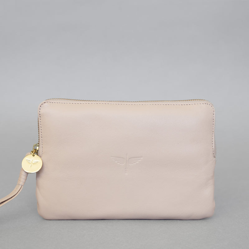 Pouch wallet in Blush leather