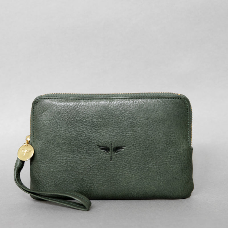 Pouch wallet in Pine leather
