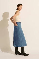 Ruby Denim Maxi Skirt