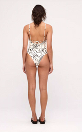 Cream Flower Reversible One Piece