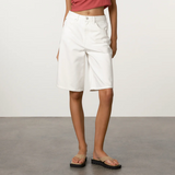 White Recycled Denim Walk Shorts