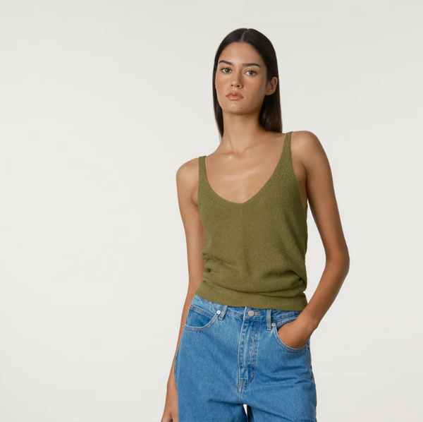 Olive Textured Knit Cami