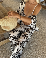 Chocolate Flower Cotton Pant