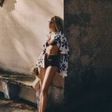 Chocolate Flower Cotton Shirt