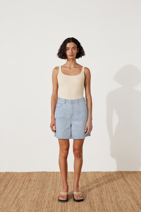 Light Wash Recycled Cotton Walk Short