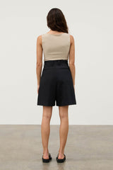 Black Recycled Tailored Short