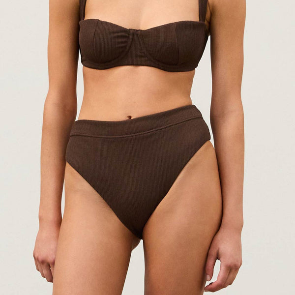 Cocoa Textured High Cut Brief