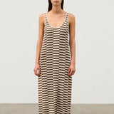 Cocoa Grid Textured Knit Dress