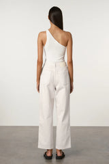 White Textured Knit Top