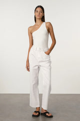 White Textured Knit Top