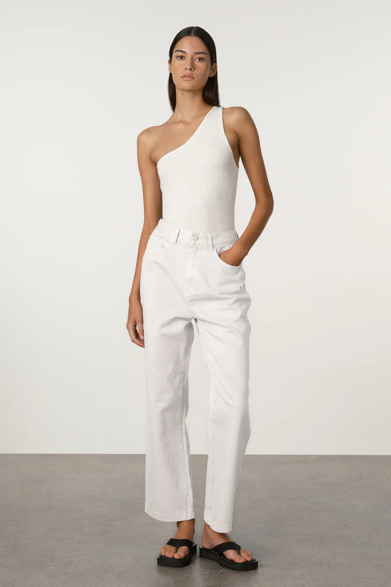 White Textured Knit Top