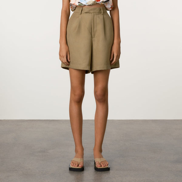 Olive Tailored Twill Short
