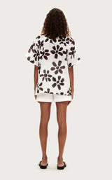 Chocolate Flower Cotton Shirt