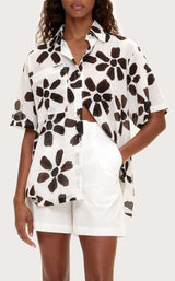 Chocolate Flower Cotton Shirt