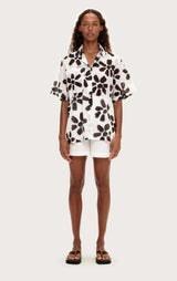 Chocolate Flower Cotton Shirt