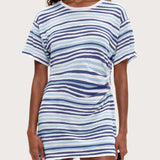 Blue Stripe T-Shirt Knit Dress