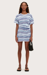Blue Stripe T-Shirt Knit Dress