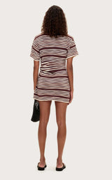 Chocolate Stripe T-Shirt Knit Dress