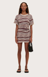 Chocolate Stripe T-Shirt Knit Dress