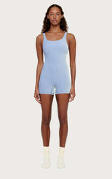 Denim blue Stripe Rib Bodysuit