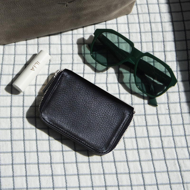 Mini wallet in Black leather