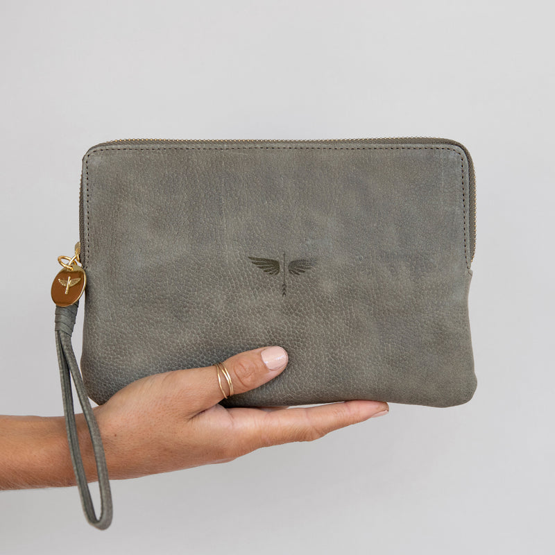 Pouch Wallet in Military, Holding photo